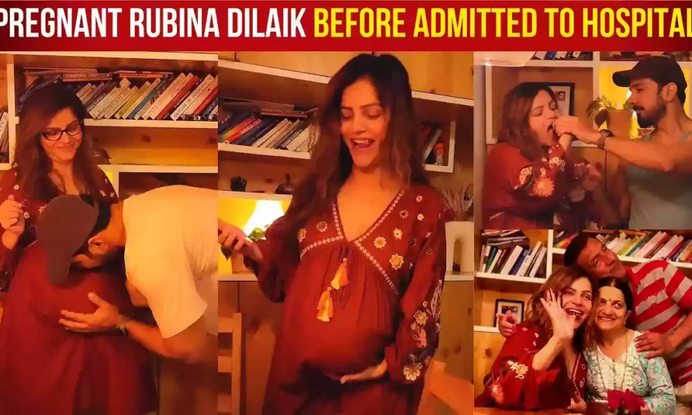 Rubina Dilaik Cutting a Yummy Cake with Abhinav Shukla and Family Before Their Baby Delivery