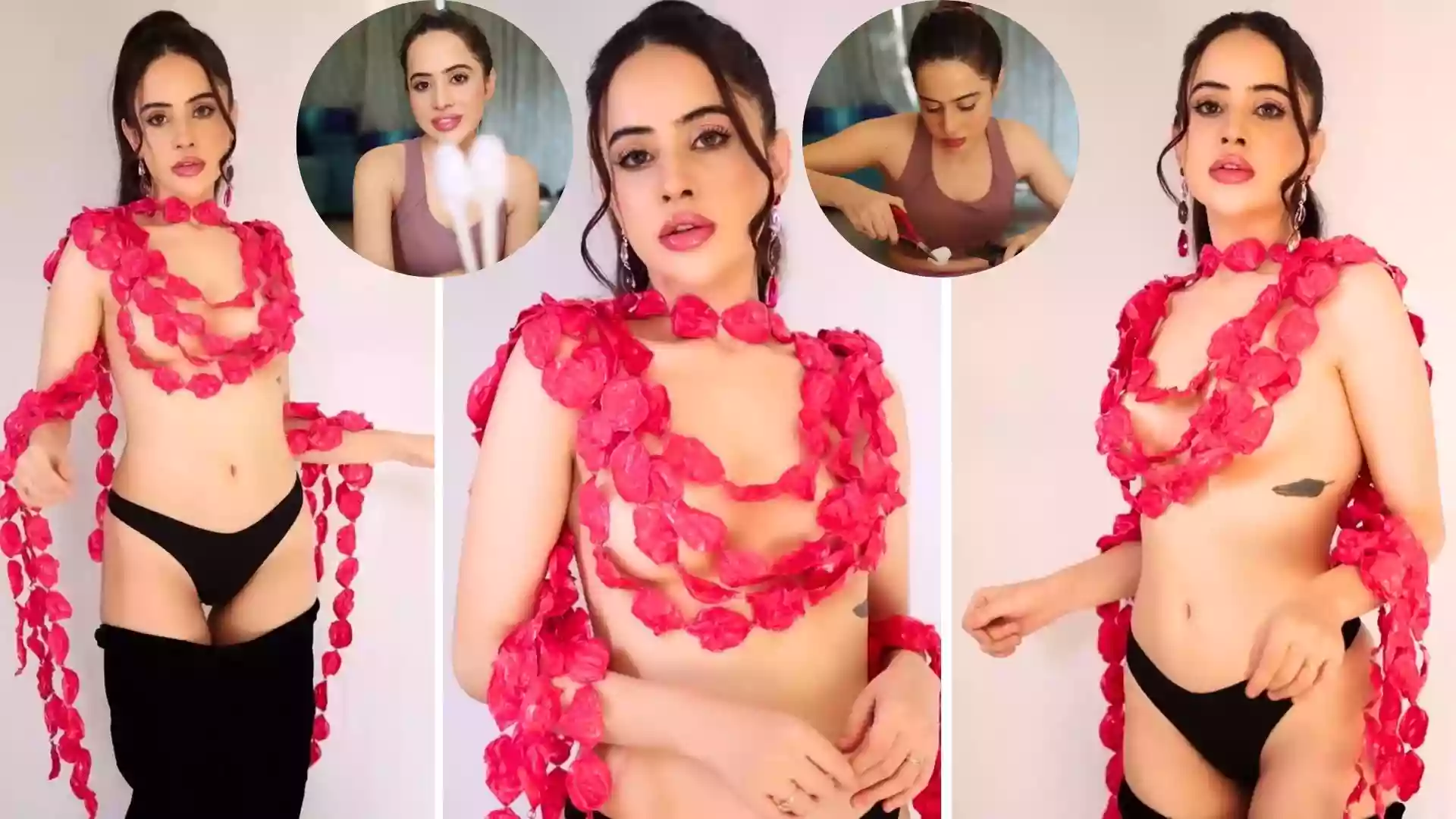 Urfi Javed Showed Topless Style In Front Of The Camera, Body Covered With Plastic Spoon