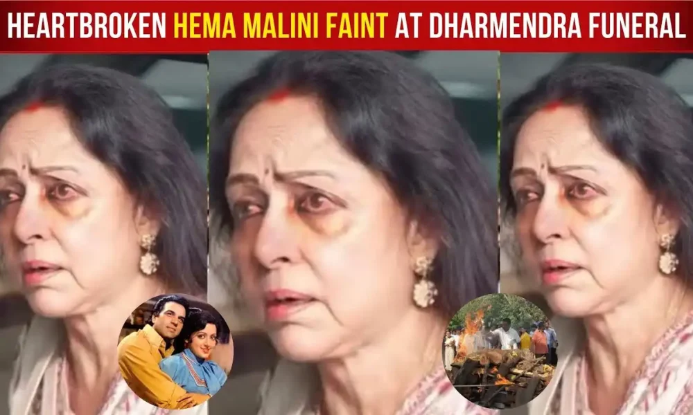Heartbroken Hema Malini Faints After Crying Badly at Husband Dharmendra’s Funeral