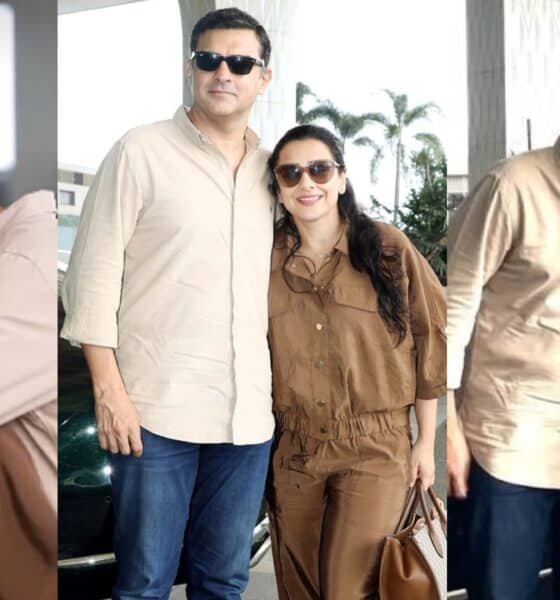 Vidya Balan and Siddharth Roy Kapur at Mumbai airport
