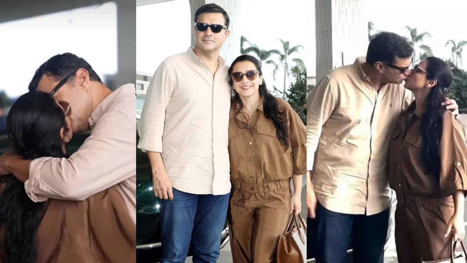 Vidya Balan and Siddharth Roy Kapur at Mumbai airport
