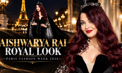 Aishwarya Rai Bachchan in black gown and crown at Paris Fashion Week 2026