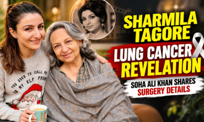 Soha Ali Khan with Sharmila Tagore, who underwent surgery after an early-stage lung cancer diagnosis.